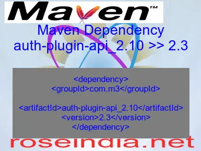 Maven dependency of auth-plugin-api_2.10 version 2.3