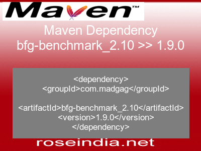 Maven dependency of bfg-benchmark_2.10 version 1.9.0