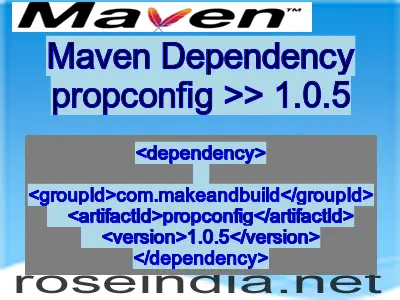 Maven dependency of propconfig version 1.0.5