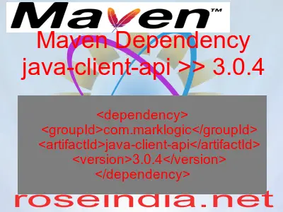 Maven dependency of java-client-api version 3.0.4