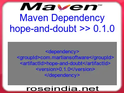 Maven dependency of hope-and-doubt version 0.1.0