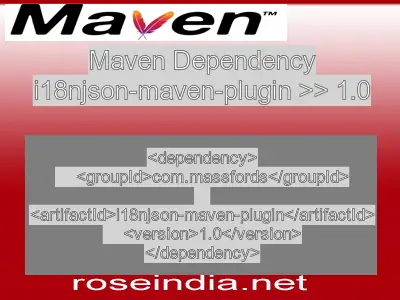 Maven dependency of i18njson-maven-plugin version 1.0