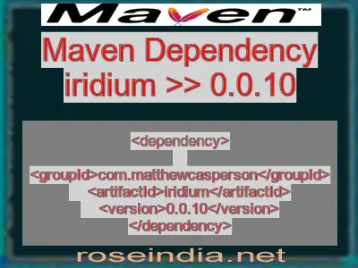 Maven dependency of iridium version 0.0.10