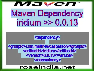 Maven dependency of iridium version 0.0.13