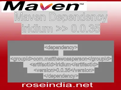 Maven dependency of iridium version 0.0.35