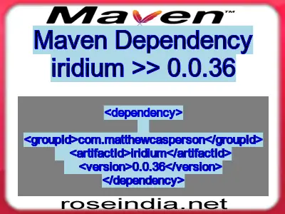 Maven dependency of iridium version 0.0.36