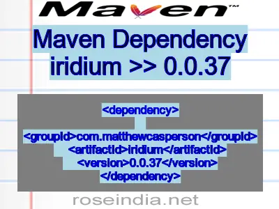 Maven dependency of iridium version 0.0.37