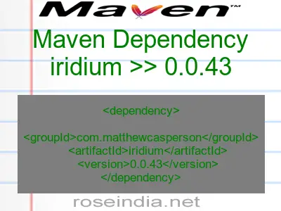 Maven dependency of iridium version 0.0.43