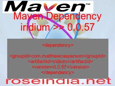 Maven dependency of iridium version 0.0.57