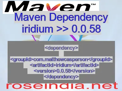 Maven dependency of iridium version 0.0.58