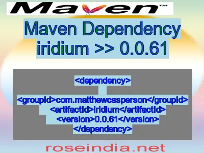 Maven dependency of iridium version 0.0.61