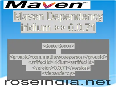 Maven dependency of iridium version 0.0.71