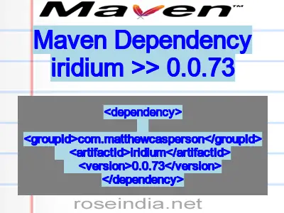 Maven dependency of iridium version 0.0.73