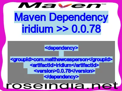 Maven dependency of iridium version 0.0.78