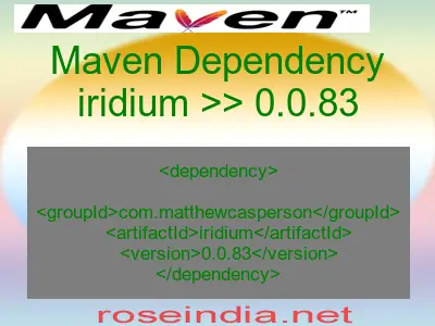 Maven dependency of iridium version 0.0.83