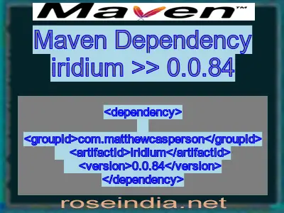 Maven dependency of iridium version 0.0.84