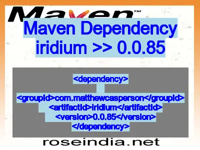 Maven dependency of iridium version 0.0.85