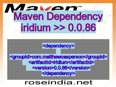 Maven dependency of iridium version 0.0.86