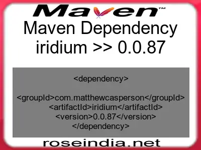 Maven dependency of iridium version 0.0.87