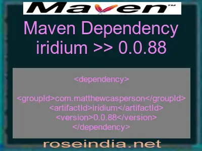 Maven dependency of iridium version 0.0.88