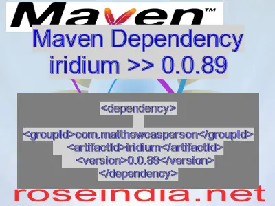 Maven dependency of iridium version 0.0.89