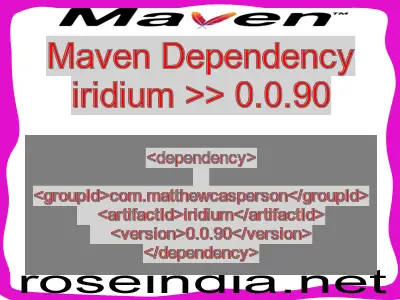 Maven dependency of iridium version 0.0.90