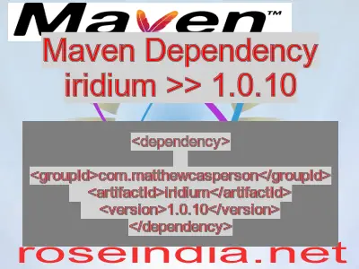 Maven dependency of iridium version 1.0.10