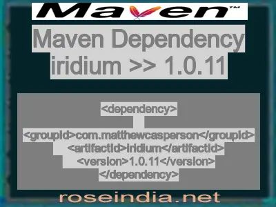 Maven dependency of iridium version 1.0.11