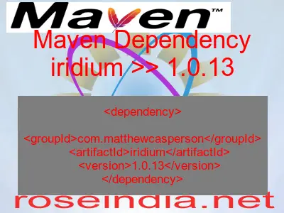 Maven dependency of iridium version 1.0.13