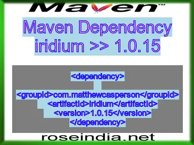 Maven dependency of iridium version 1.0.15