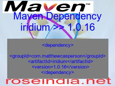 Maven dependency of iridium version 1.0.16