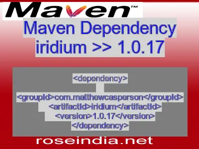 Maven dependency of iridium version 1.0.17