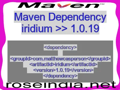 Maven dependency of iridium version 1.0.19