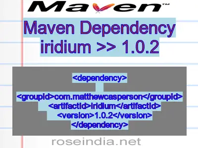 Maven dependency of iridium version 1.0.2