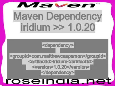 Maven dependency of iridium version 1.0.20