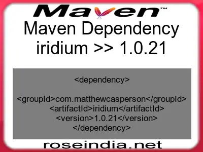 Maven dependency of iridium version 1.0.21