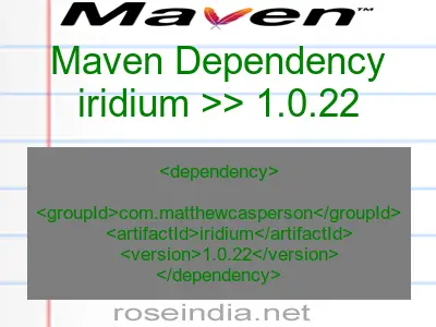 Maven dependency of iridium version 1.0.22