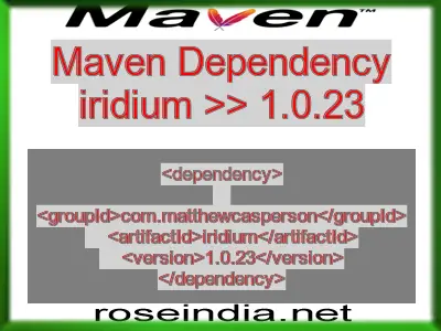 Maven dependency of iridium version 1.0.23