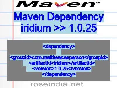 Maven dependency of iridium version 1.0.25