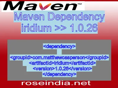 Maven dependency of iridium version 1.0.26