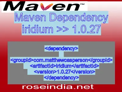 Maven dependency of iridium version 1.0.27