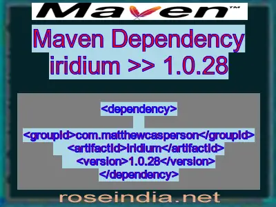 Maven dependency of iridium version 1.0.28