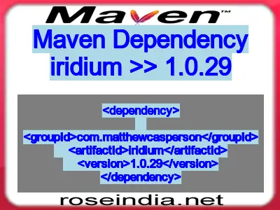 Maven dependency of iridium version 1.0.29