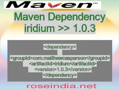 Maven dependency of iridium version 1.0.3