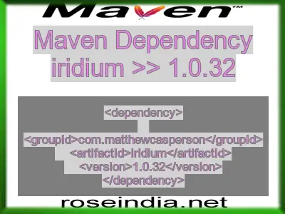 Maven dependency of iridium version 1.0.32