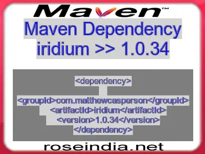 Maven dependency of iridium version 1.0.34