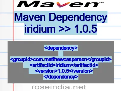 Maven dependency of iridium version 1.0.5