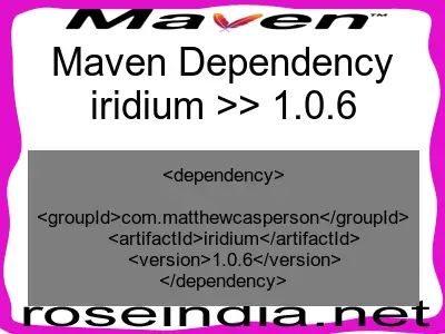 Maven dependency of iridium version 1.0.6