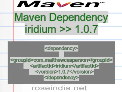 Maven dependency of iridium version 1.0.7