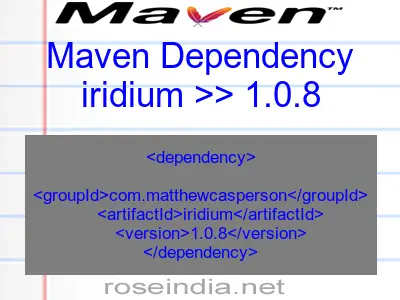 Maven dependency of iridium version 1.0.8